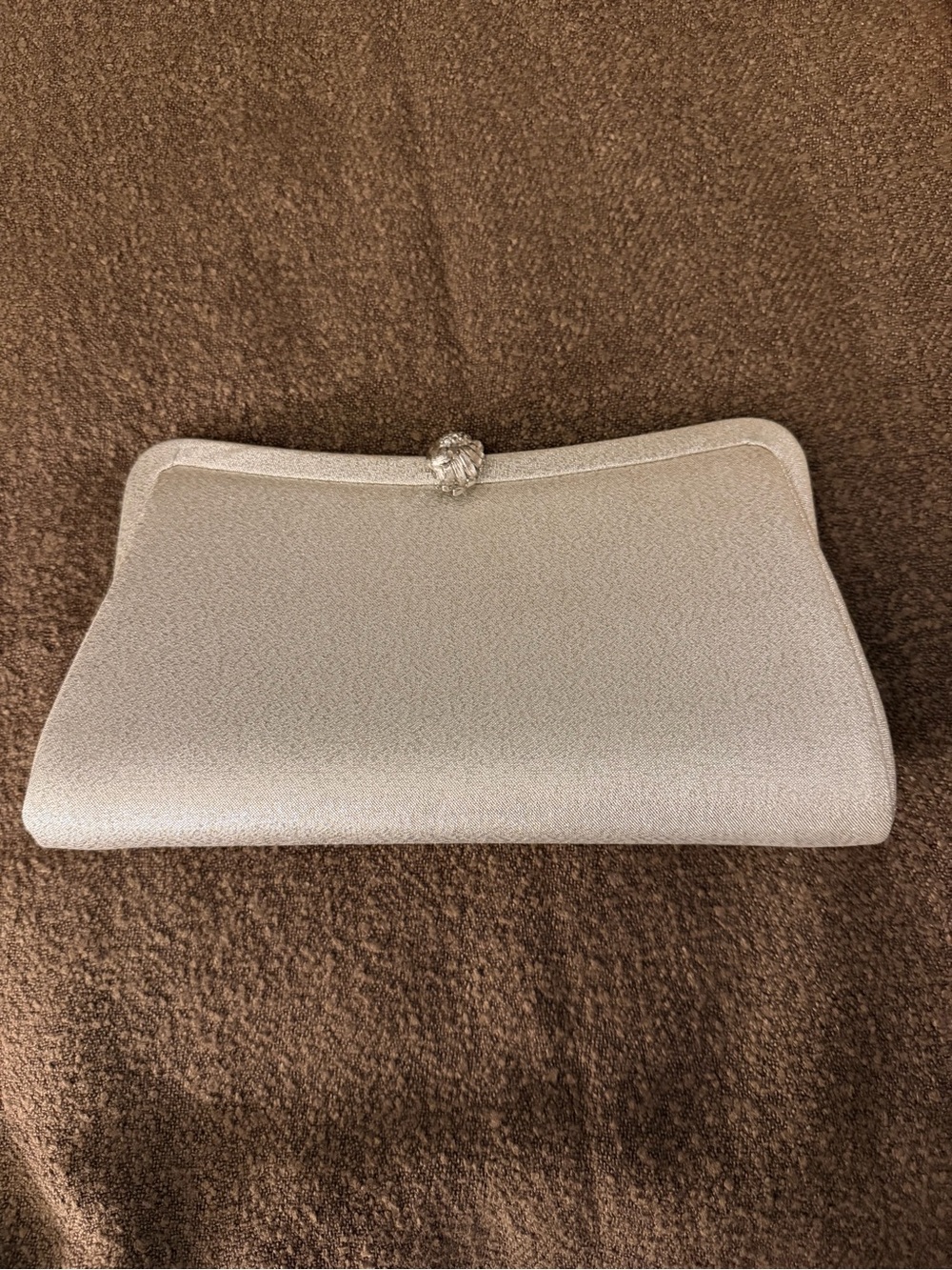 Elegant Metallic Silver Evening Clutch